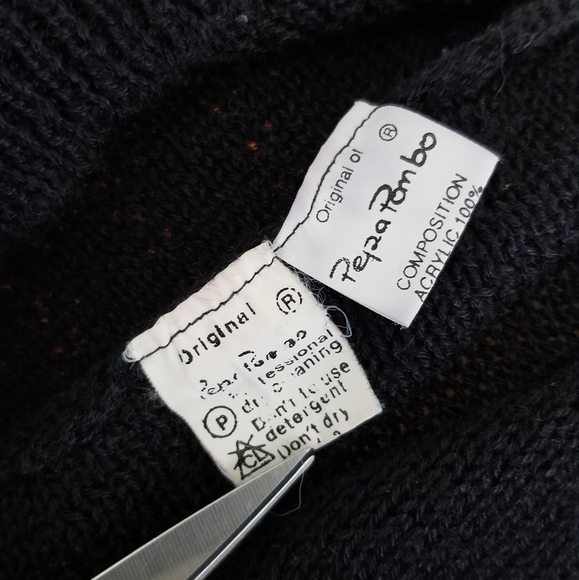 VTG 80s Pepa Pombo Knit Mixed Media Sweater - Picture 12 of 13